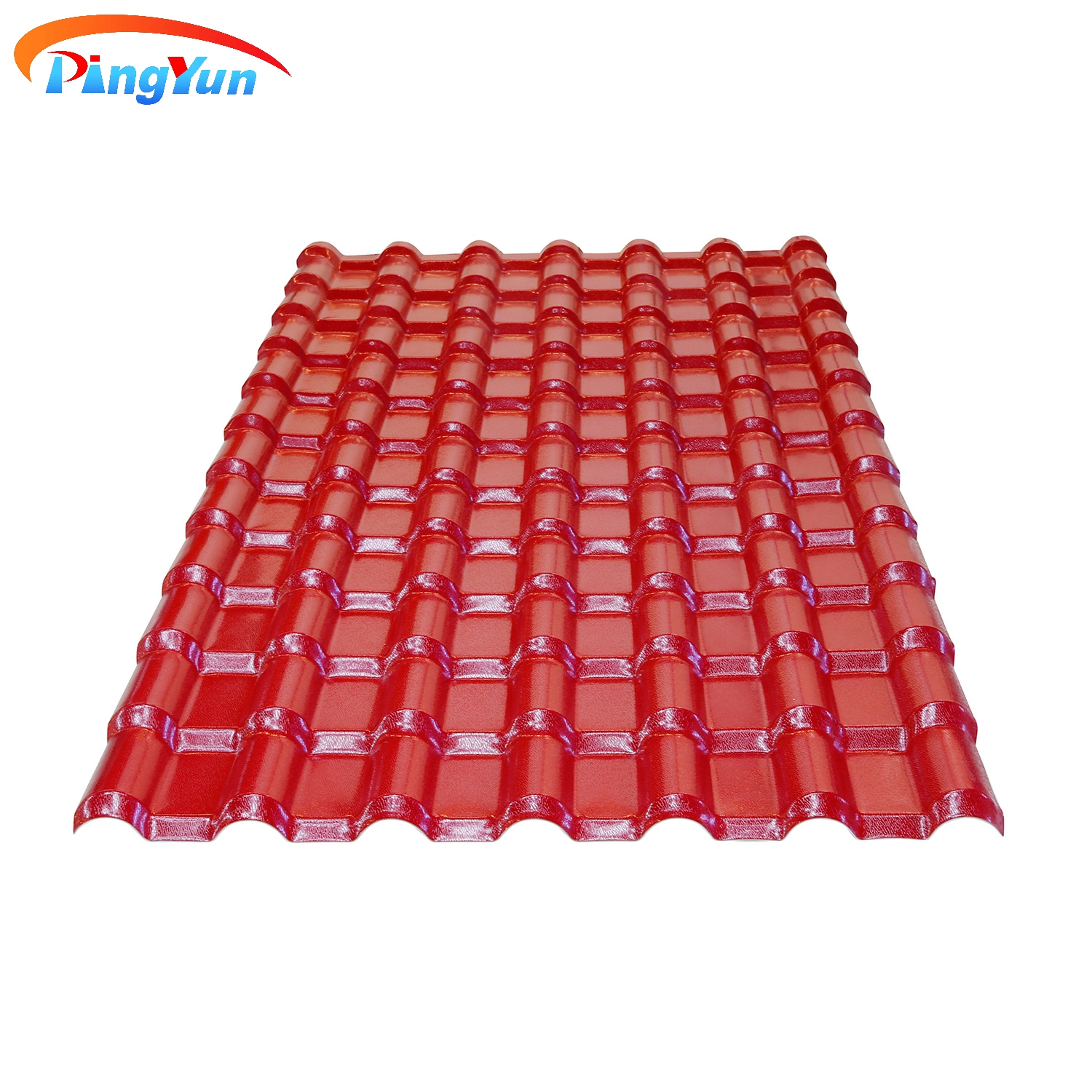 Teja de techo de PVC de plástico rojo ladrillo Pingyun Pavillion